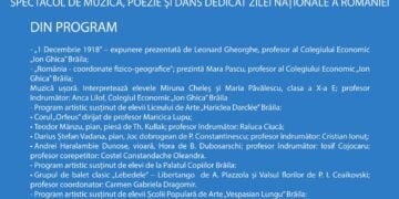 Muzeul Brăilei „Carol I” găzduiește un spectacol dedicat Zilei Naționale a României