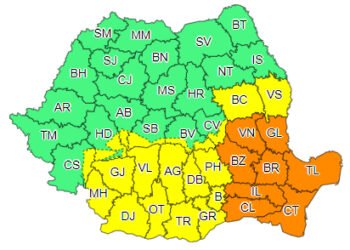 Atenționări COD PORTOCALIU și GALBEN de ninsori viscolite