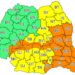 Cod portocaliu în județul Brăila! Precipitații abundente de sâmbătă, ora 10 până duminică la ora 18. Duminică, de la ora 2 până la ora 16, este cod galben de viscol