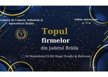 CCIA Brăila organizează pe 16 noiembrie cea de a XXX-a ediție a Topului Firmelor Brăilene