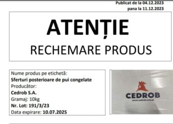 Carne de pui congelată contaminată cu Salmonella, retrasă din magazine. La Brăila a fost comercializată de Selgros