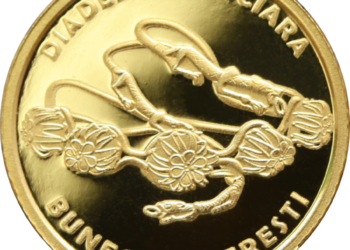 BNR a lansat în circuitul numismatic o monedă din aur cu tema ”Istoria aurului – Diadema princiară de la Bunești-Averești”