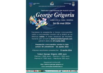 Au început înscrierile la cea de-a XIX-a ediție a Festivalului Internațional de Muzică Ușoară „George Grigoriu”
