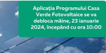 Aplicația Programului Casa Verde Fotovoltaice se va debloca marți, 23 ianuarie, la ora 10.00