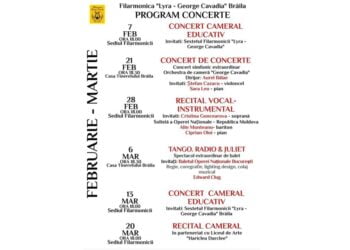 Concertele Filarmonicii Lyra-George Cavadia din lunile februarie și martie