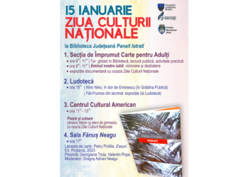 15 Ianuarie, zi de sărbătoare marcată de Biblioteca Județeană „Panait Istrati” Brăila printr-o serie de manifestări