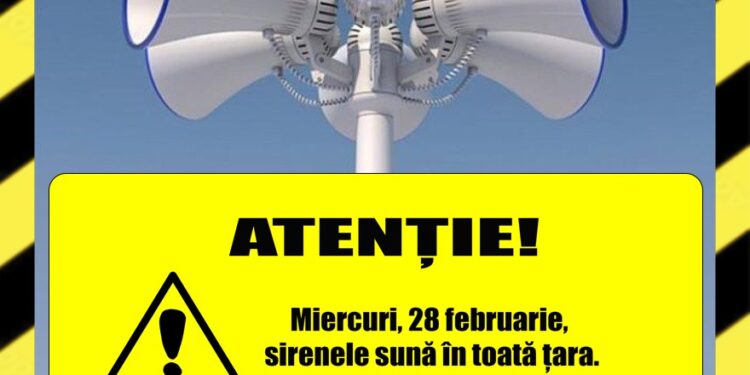 Exercițiu de alarmare publică „Miercurea Sirenelor”