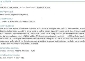 Canciu (PNL), despre suma alocată în 2024 de Primăria Brăila pentru publicitate media: „La ce faceți publicitate pe 4 miliarde de lei vechi? La dezastrul pe care l-ați produs?”