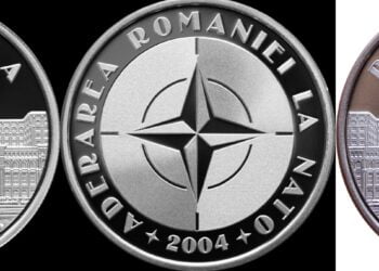 BNR lansează în circuitul numismatic o monedă din argint și o monedă din tombac cuprat cu tema ”20 de ani de la aderarea României la NATO”