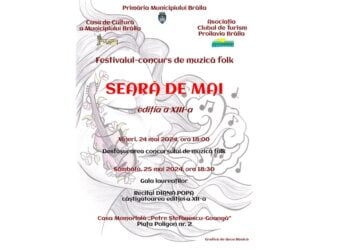 Propunere de week-end pentru brăilenii iubitori de folk: Festivalul Concurs de Muzică Folk „Seară de Mai” 16 Propunere de week-end pentru brăilenii iubitori de folk: Festivalul Concurs de Muzică Folk „Seară de Mai”