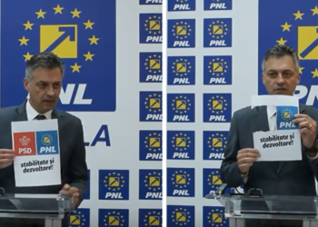 Cătălin Canciu, gest tranșant cu un afiș al alianței PSD-PNL: „La Brăila mergem doar pe galben și pe albastru”