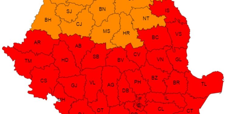 Județul Brăila rămâne sub avertizare de cod roșu de caniculă până miercuri, 17 iulie