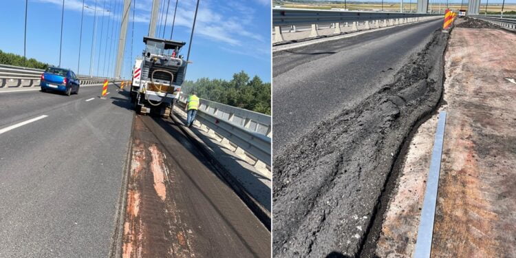 Podul peste Dunăre de la Brăila este re-re-reasfaltat. Va dura două luni, după care va fi ca nou, iar PSD-iștii se vor lăuda cu „măreața realizare” și în campania de la parlamentare