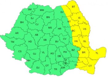 ANM a emis cod galben de vânt puternic în 13 județe