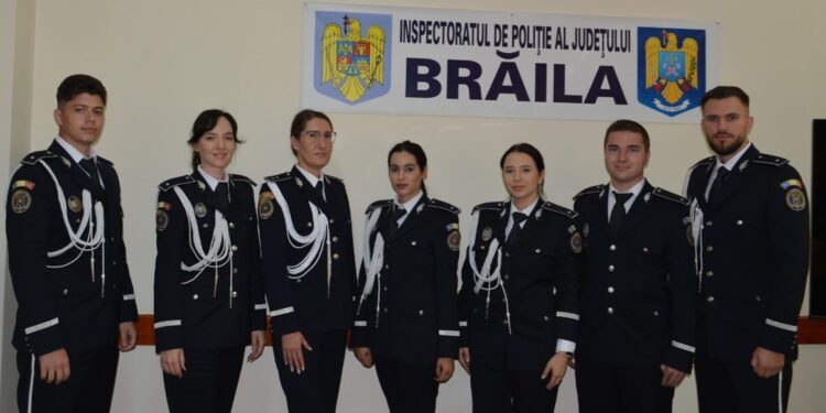 Șapte absolvenți ai Academiei de Poliție „A. I. Cuza” au fost repartizați astăzi pe funcții, în cadrul IPJ Brăila