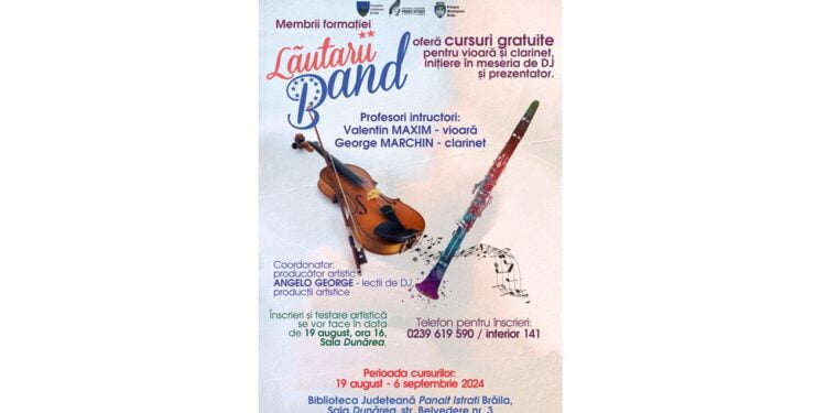 Cursuri gratuite de vioară și clarinet, DJ și prezentator, oferite de membrii formației „Lăutarii Band”