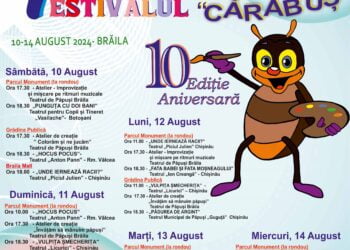 În perioada 10-14 august are loc a X-a ediție a Festivalului internațional de Teatru pentru Copii ”Cărăbuș”
