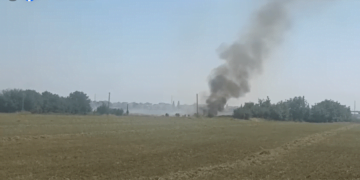 Incendiu de vegetație pe o suprafață de cca 8 ha