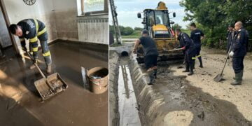 Pompierii brăileni acționează în localitățile Vameșu și Piscu din județul Galați, pentru a-i ajuta pe sătenii afectați de inundații