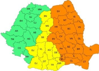 Județul Brăila va intra sub avertizare cod portocaliu de ploi torențiale și abundente, intensificări ale vântului