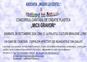 Concurs caritabil organizat cu copiii brăileni, pentru a face mai frumos Crăciunul copiilor gălățenii afectați de inundații