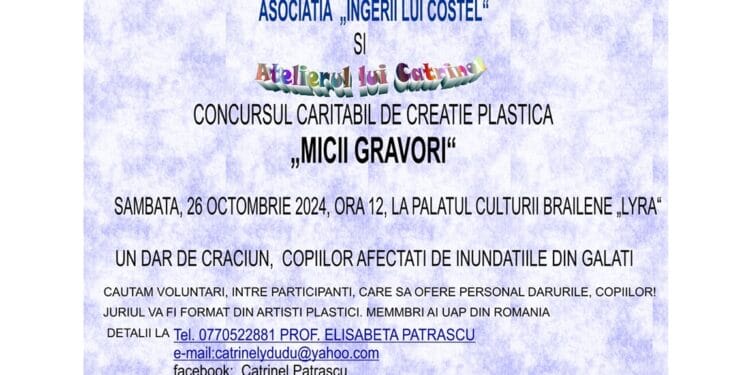 Concurs caritabil organizat cu copiii brăileni, pentru a face mai frumos Crăciunul copiilor gălățenii afectați de inundații