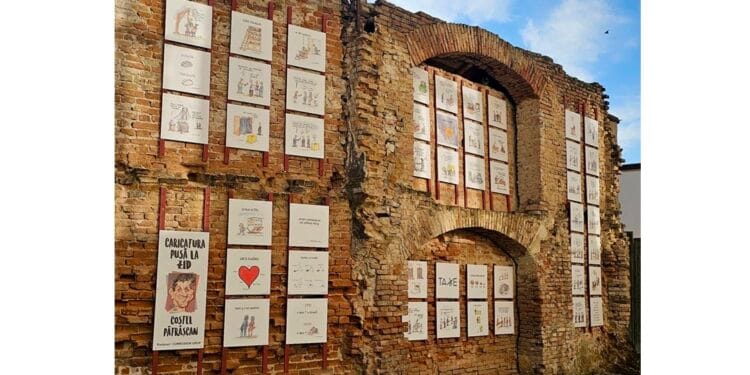 „Caricatura pusă la zid”, o expoziție care transmite mesajul „Căramidă cu căramidă, refacem speranța!”