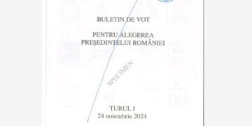 Macheta buletinului de vot pentru alegerile prezidențiale din 2024