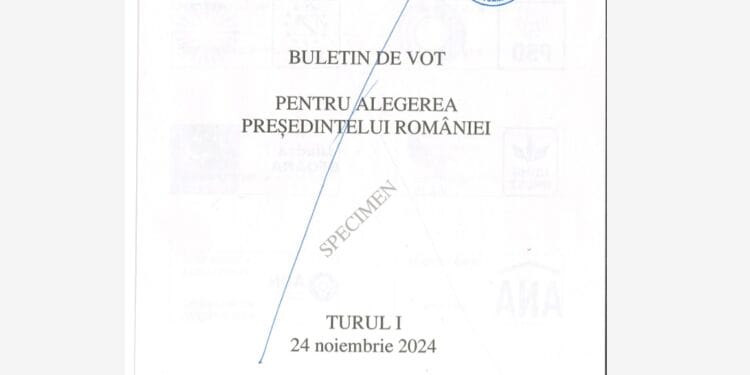 Macheta buletinului de vot pentru alegerile prezidențiale din 2024