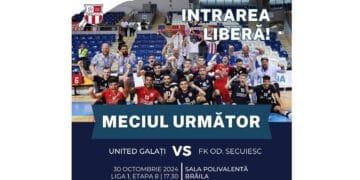 Meci de Liga 1 la futsal în Sala Polivalentă din Brăila