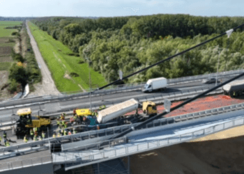 Încă o asfaltare făcută pe podul peste Dunăre de la Brăila. Lucrările au început deja și vor dura 6 zile.