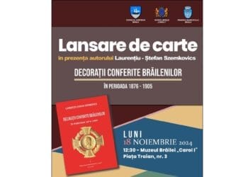 Laurențiu-Ștefan Szemkovics lansează astăzi cartea „Decorații conferite brăilenilor în perioada 1876 – 1905”