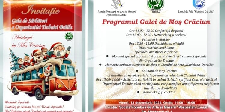 Gala de Sărbători a Organizației „Trebuie” Brăila, o invitație la generozitate
