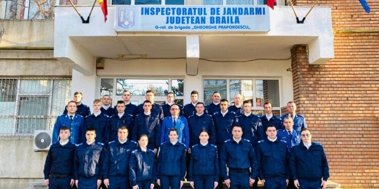 Depunerea jurământului militar de către noii jandarmi încadrați la Inspectoratul de Jandarmi Județean Brăila