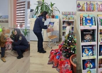 Polițiștii brăileni au oferit cărți și cadouri elevilor de la Școala Gimnazială „Vasile Băncilă” din Scorțaru Nou