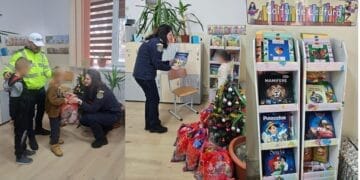 Polițiștii brăileni au oferit cărți și cadouri elevilor de la Școala Gimnazială „Vasile Băncilă” din Scorțaru Nou