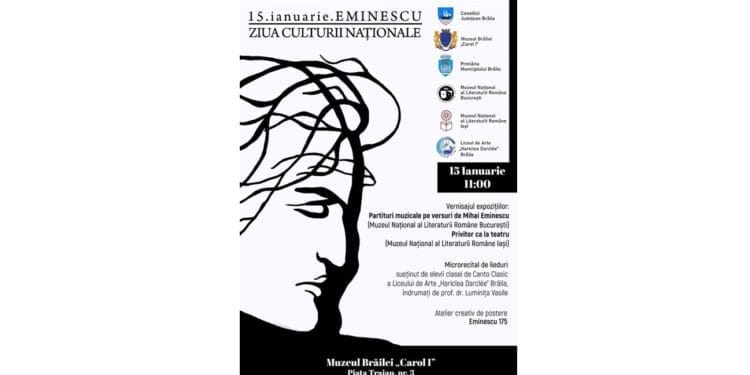 Mihai Eminescu, 175 de ani de la naștere – manifestări la Muzeul Brăilei „Carol I”