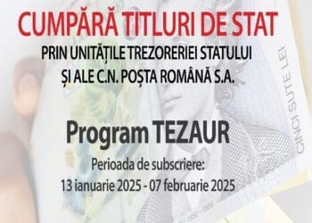 O nouă ediție TEZAUR începe de astăzi, 13 ianuarie, cu dobânzi neimpozabile de până la 7,8%