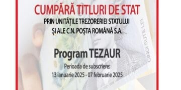 O nouă ediție TEZAUR începe de astăzi, 13 ianuarie, cu dobânzi neimpozabile de până la 7,8%