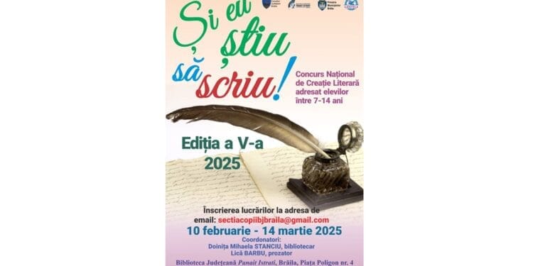 „Şi eu ştiu să scriu!” – copiii interesați se pot înscrie la Concursul Naţional de Creaţie Literară 14 „Şi eu ştiu să scriu!” – copiii interesați se pot înscrie la Concursul Naţional de Creaţie Literară