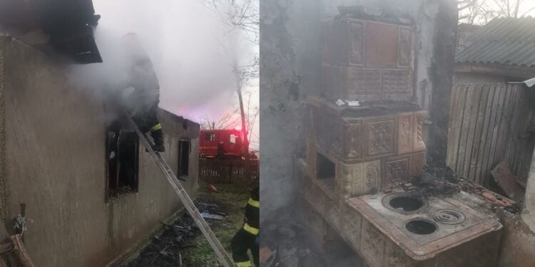 Incendiu azi noapte în localitatea Zamfirești, comuna Galbenu. Un bărbat de 75 de ani a fost găsit carbonizat