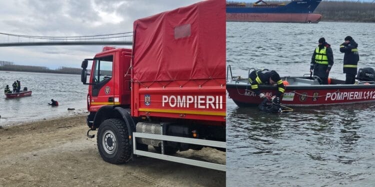 Scafandrii brăileni caută un autoturism scufundat în apele Dunării