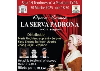 Palatul Culturii Brăilene „LYRA” va invită la opera comică „La Serva Padrona”