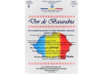 „Dor de Basarabia”- manifestare dedicată împlinirii a 107 de ani de la Unirea Basarabiei cu România