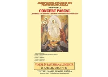 Concert pascal la Teatrul „Maria Filotti”: „Învierea lui Hristos – Izvorul Bucuriei Tămăduitoare”