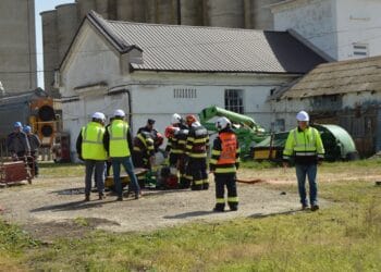 Simulare a unui incendiu la un Silozul de cereale Ianca