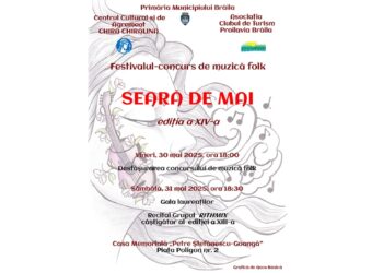 Vom avea un week-end muzical la Brăila: Festivalul Concurs de Muzică Folk „Seară de Mai”