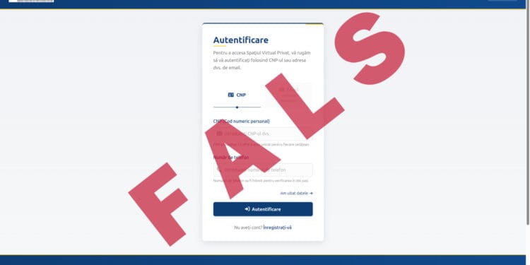 Atenționare privind un site fals care imită identitatea ANAF. Tentativă de phishing