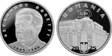 BNR lansează în circuitul numismatic o monedă din argint cu tema 130 de ani de la nașterea lui Alexandru Rosetti