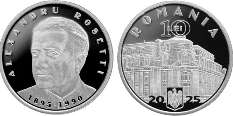 BNR lansează în circuitul numismatic o monedă din argint cu tema 130 de ani de la nașterea lui Alexandru Rosetti